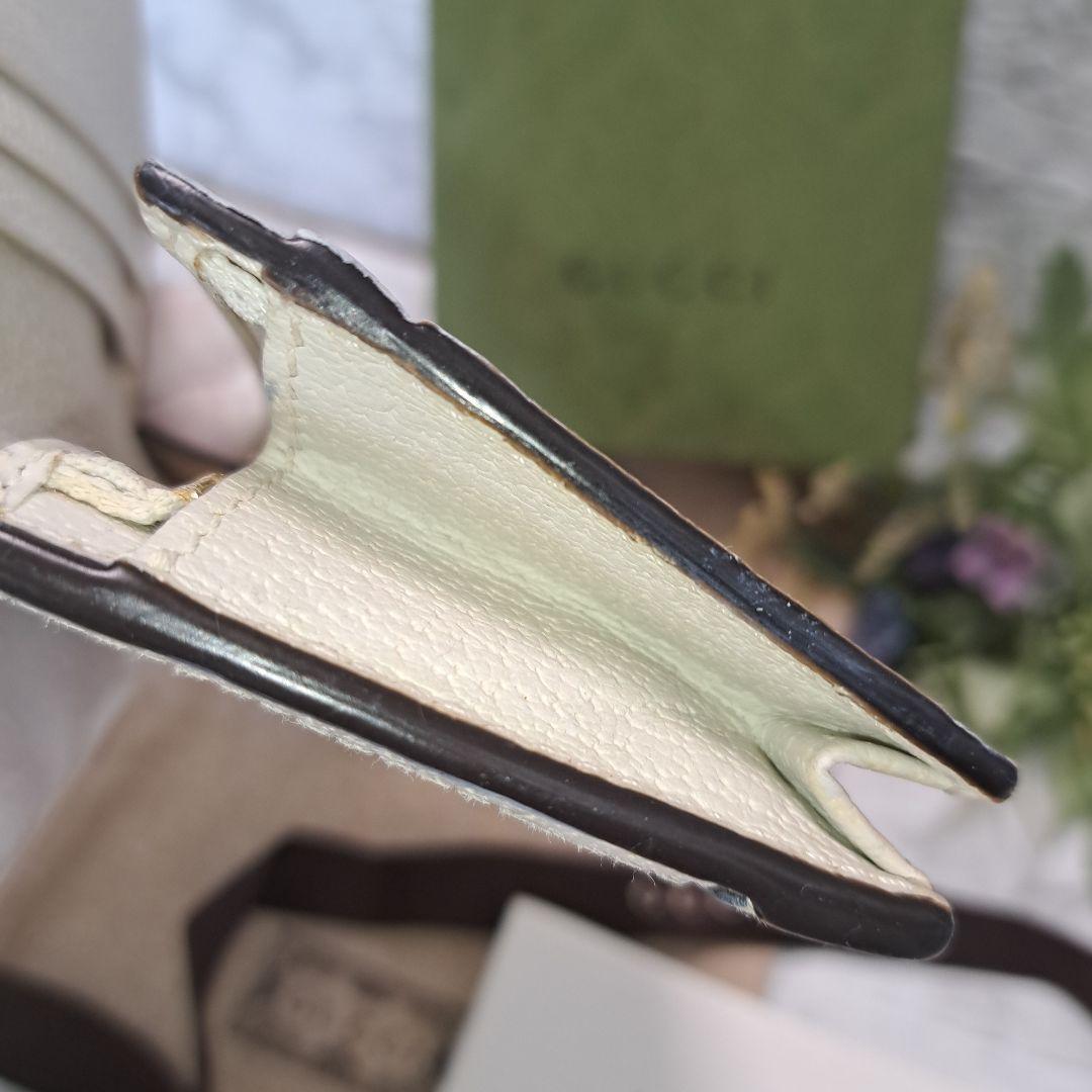 ✨️超美品✨️GUCCI 折財布 マーモントインターロッキング 白 箱.保存