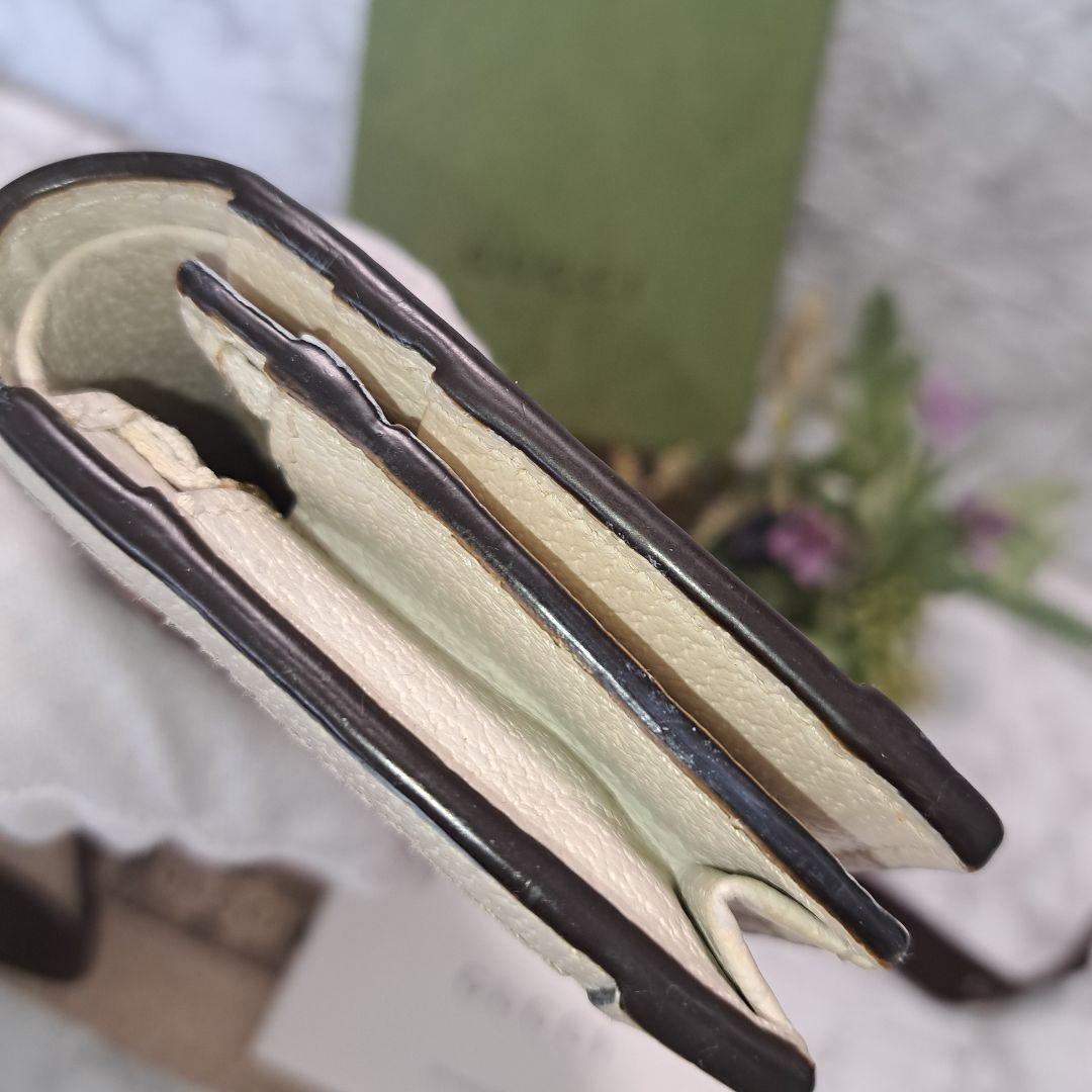 ✨️超美品✨️GUCCI 折財布 マーモントインターロッキング 白 箱.保存