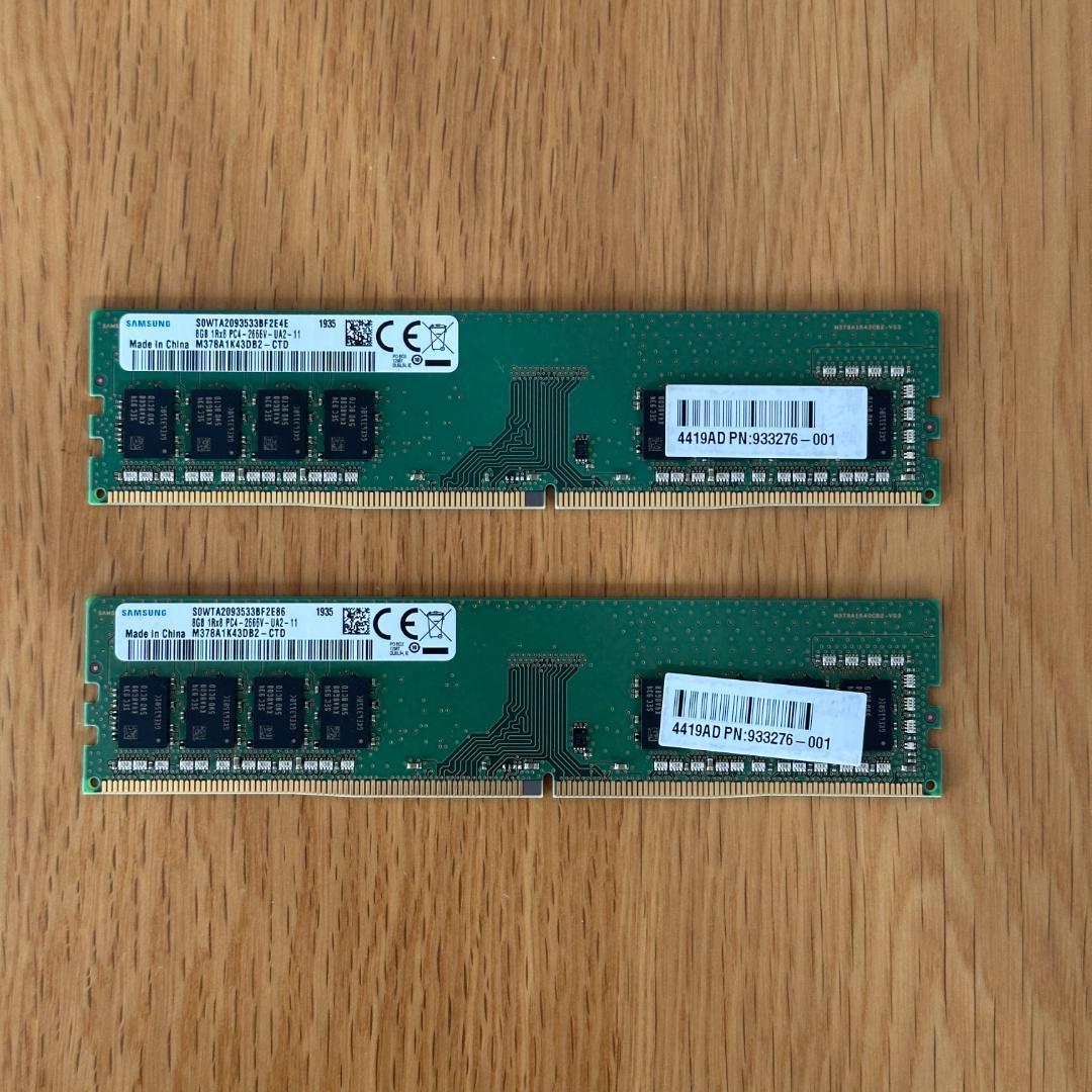 SAMSUNG DDR4 8GB×2枚 (16GB) SAMSUNG PC4-2666V-UA2-11 8GB 2枚 16GB DDR4デスクトップ用メモリ PC4