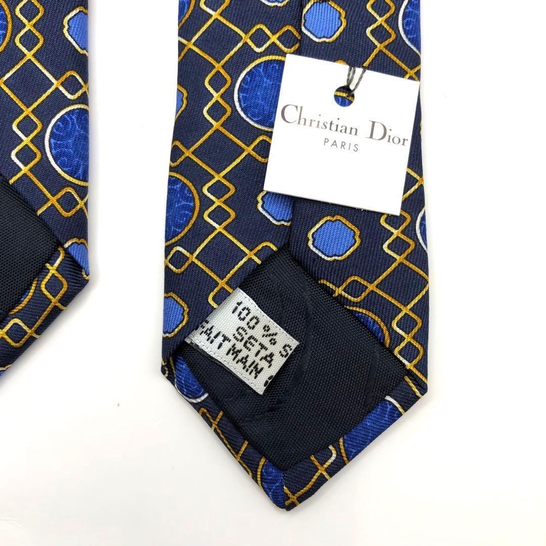 美品】Christian Dior ネクタイ ネイビー ドット チェック - メルカリ