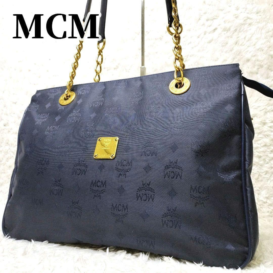 MCM トートバッグ　ヴィセトス柄 ゴールドチェーン　ロゴ金具　レザー 総柄 楽天市場】MCM エムシーエム ヴィセトス ロゴグラム トートバッグ