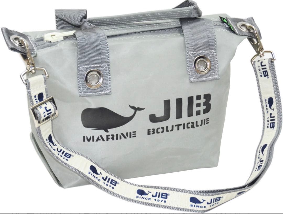 JIB ファスナートートバッグ　M グレー　ボストン　別売りショルダーベルト付き JIB（ジブ）】セイルクロス ファスナートート専用ショルダーベルト