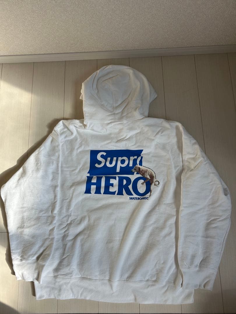 supreme superhero ホワイトパーカー　ＸＬ Supreme(シュプリーム) パーカー・クルーネックのオンライン通販 I Be