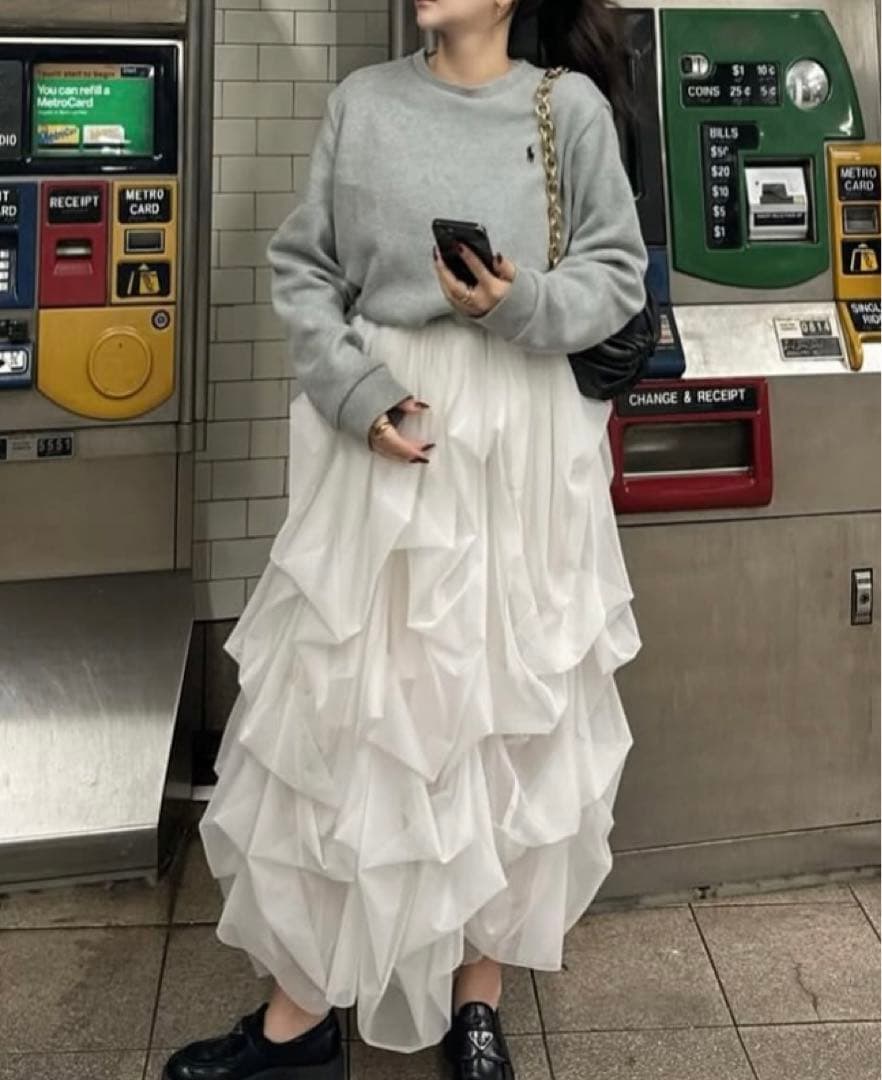 THE TOE Iris tulle skirt (white・Mサイズ) - メルカリ