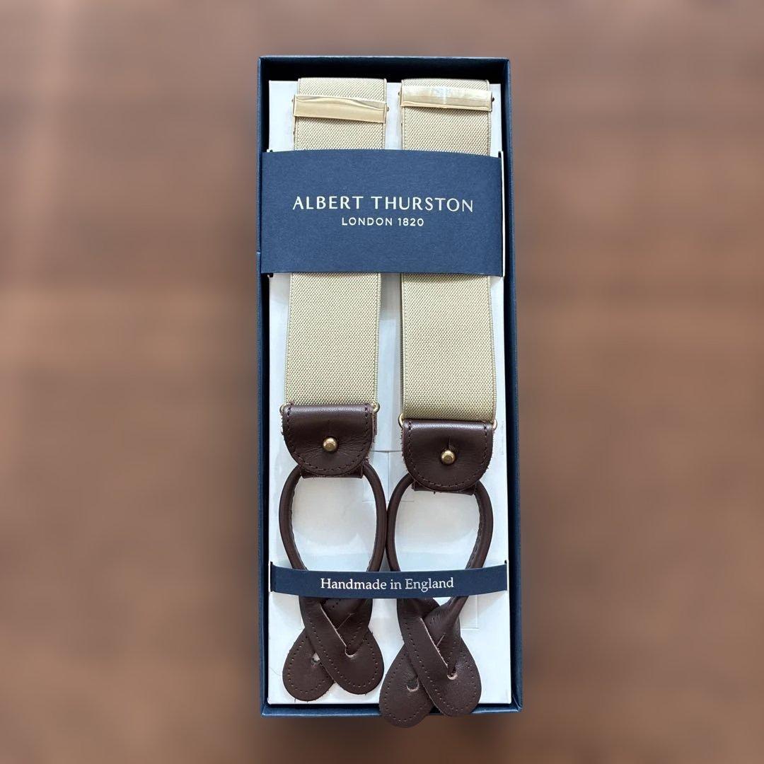  THURSTON クリーム サスペンダー albert thurston（アルバートサーストン） サスペンダー 2WAY クリップ