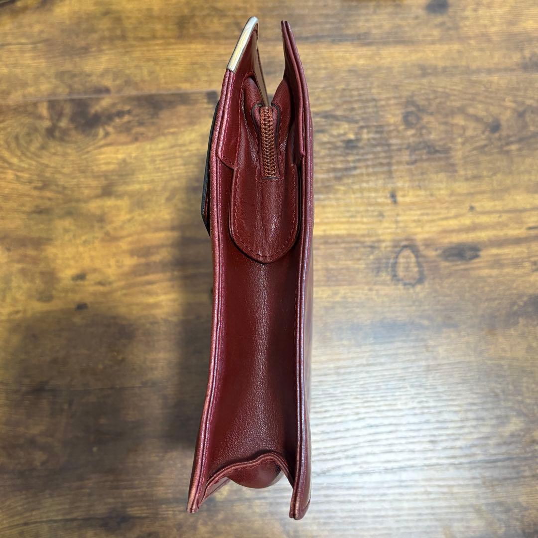 カルティエ バーガンディ レザー クラッチバッグ - メルカリ