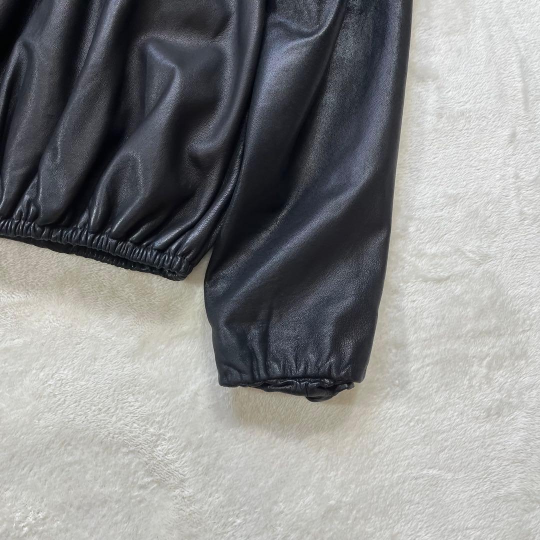 美品 Dulcamara ドゥルカマラ レザーバルーンブルゾン L ブラック