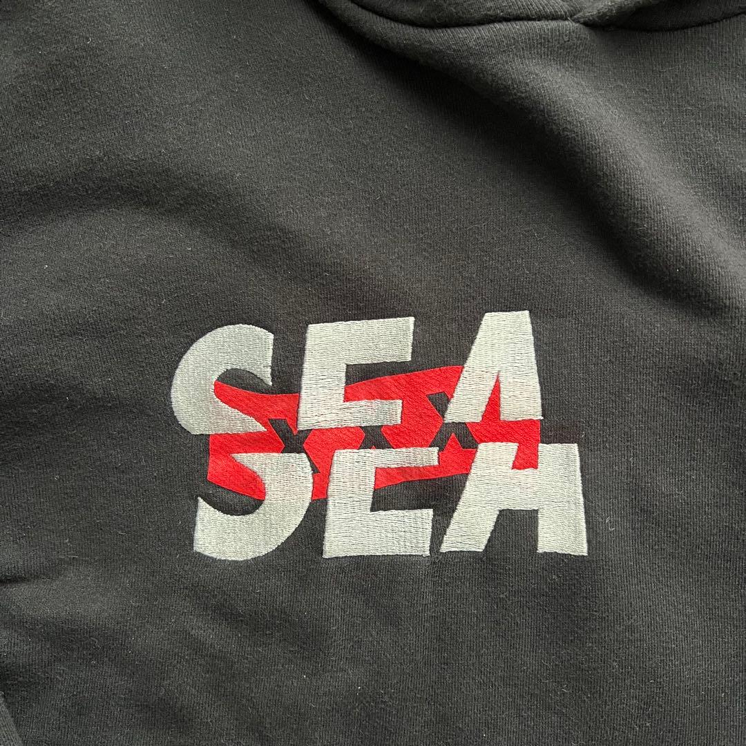 ウィンダンシー ゴッドセレクション パーカー バッグロゴ コラボ 黒