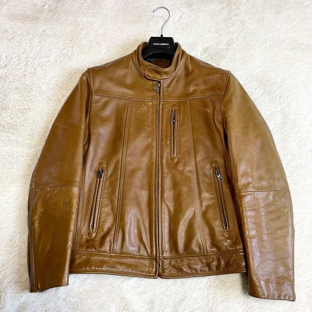 希少 オールド ユニクロ UNIQLO キャメル シングル レザージャケット