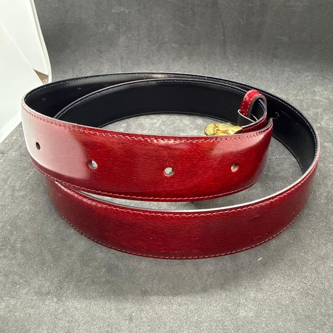 Cartier カルティエ ベルト ゴールドバックル ボルドー 箱付き - メルカリ