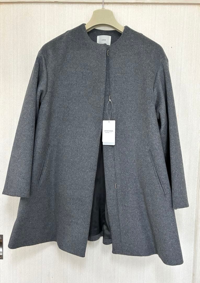 新品未使用 イエナ 24aw シャルムビーバーAラインコート グレー 38