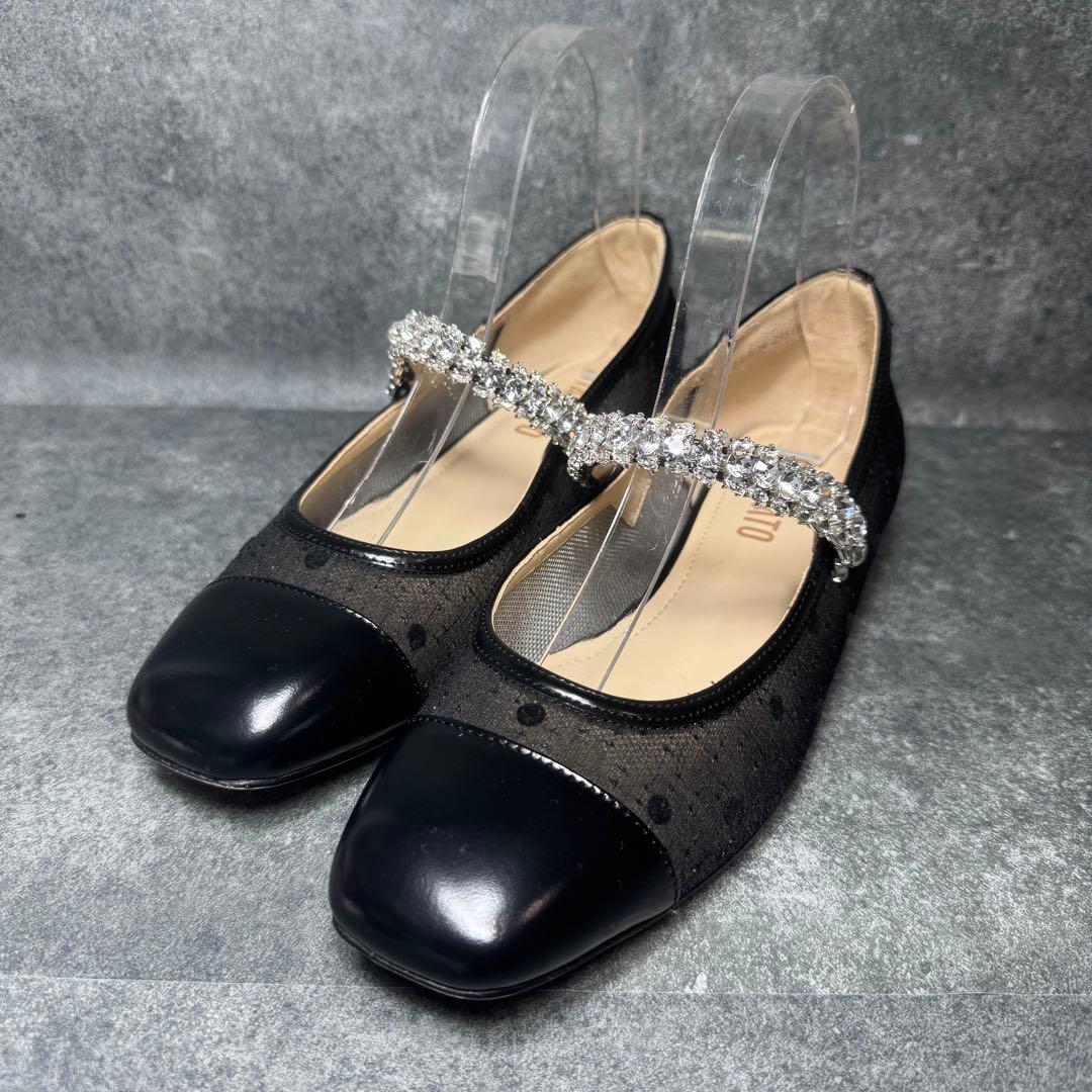 新品 STACCATO ドットヌーディー メリージェーン定価22500 23.5 STACCATO | ドットヌーディーメリージェーンパンプス (スリッポン