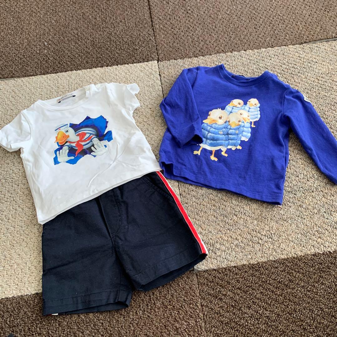 モンクレール　Tシャツ　パンツ　セット MONCLER (モンクレール) ダブルワッペン クルーネック 半袖 Tシャツ