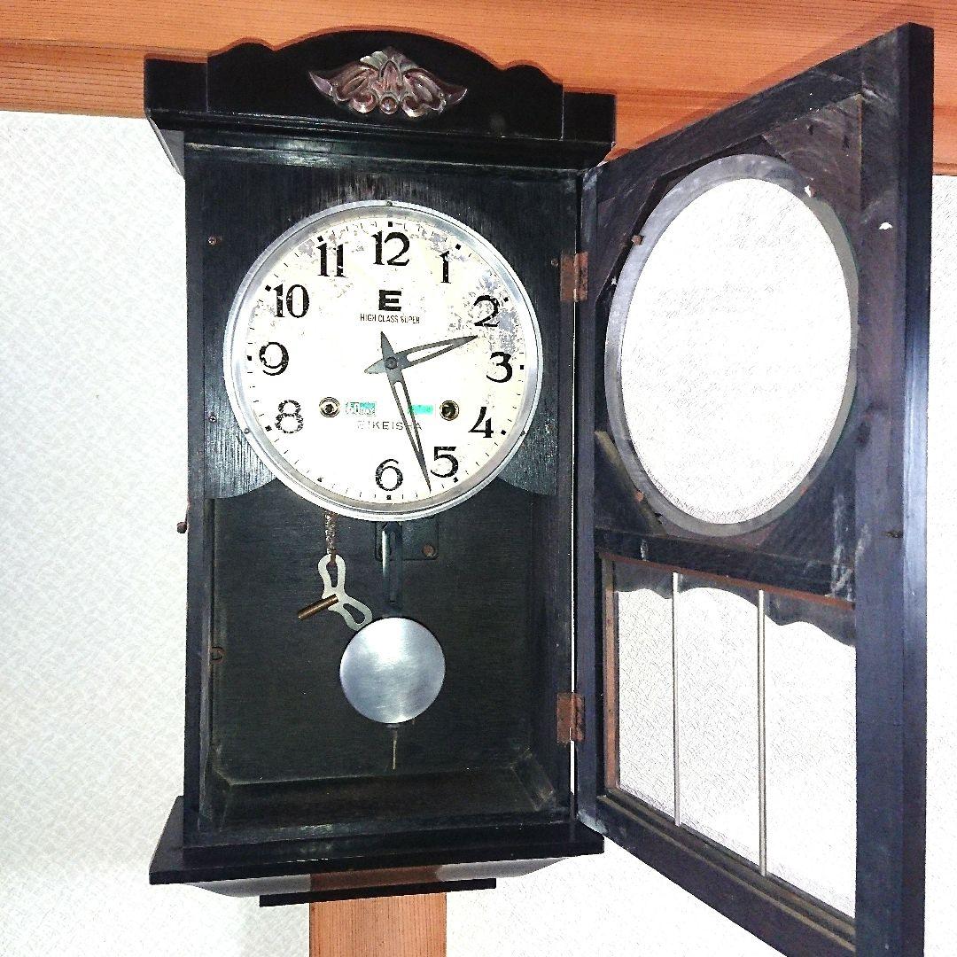 整備済み・完動品〉栄計舎 60日巻長期持続 ゼンマイ振り子時計