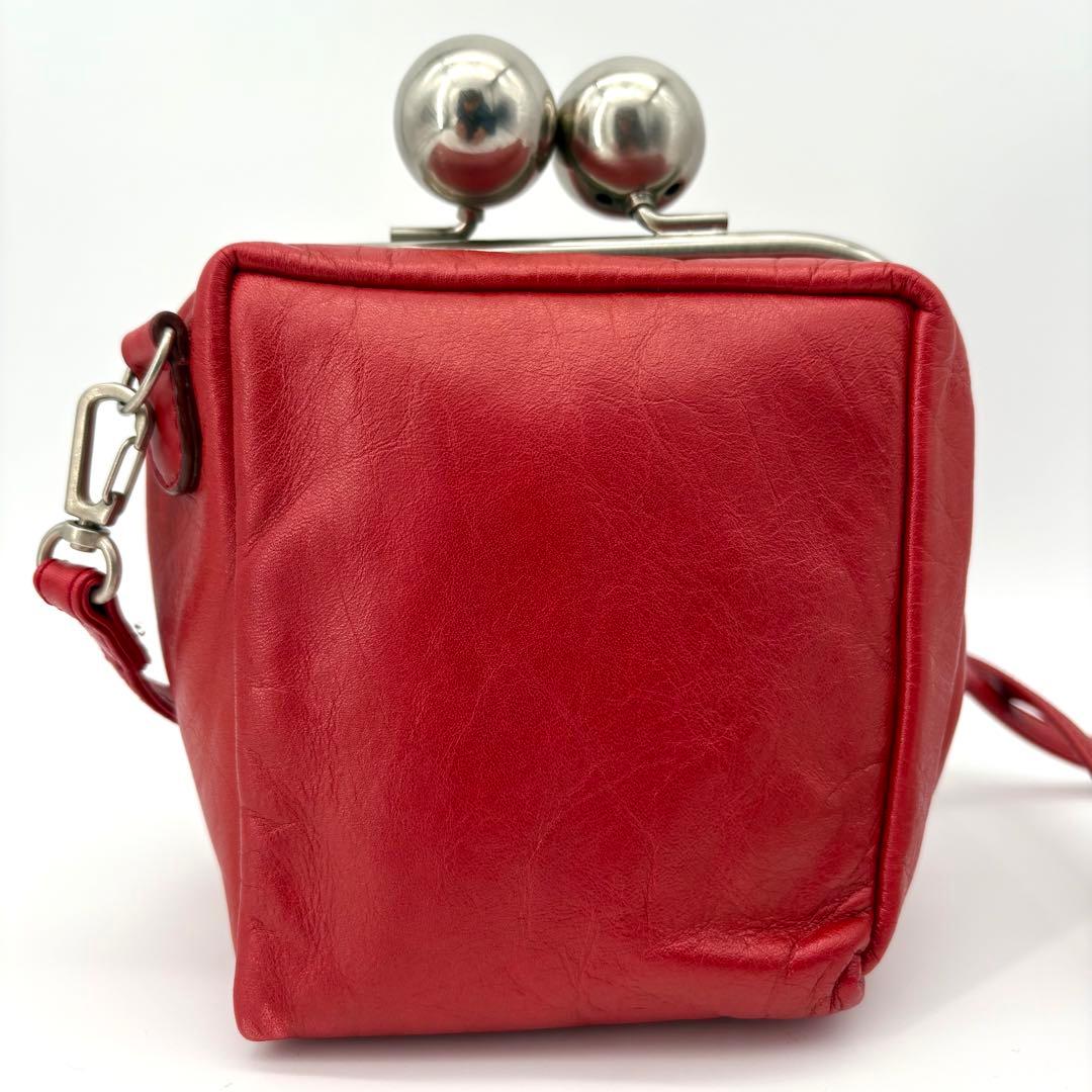 美品 カワカワ ミニショルダーバッグ がま口 スクエア ポシェット レア