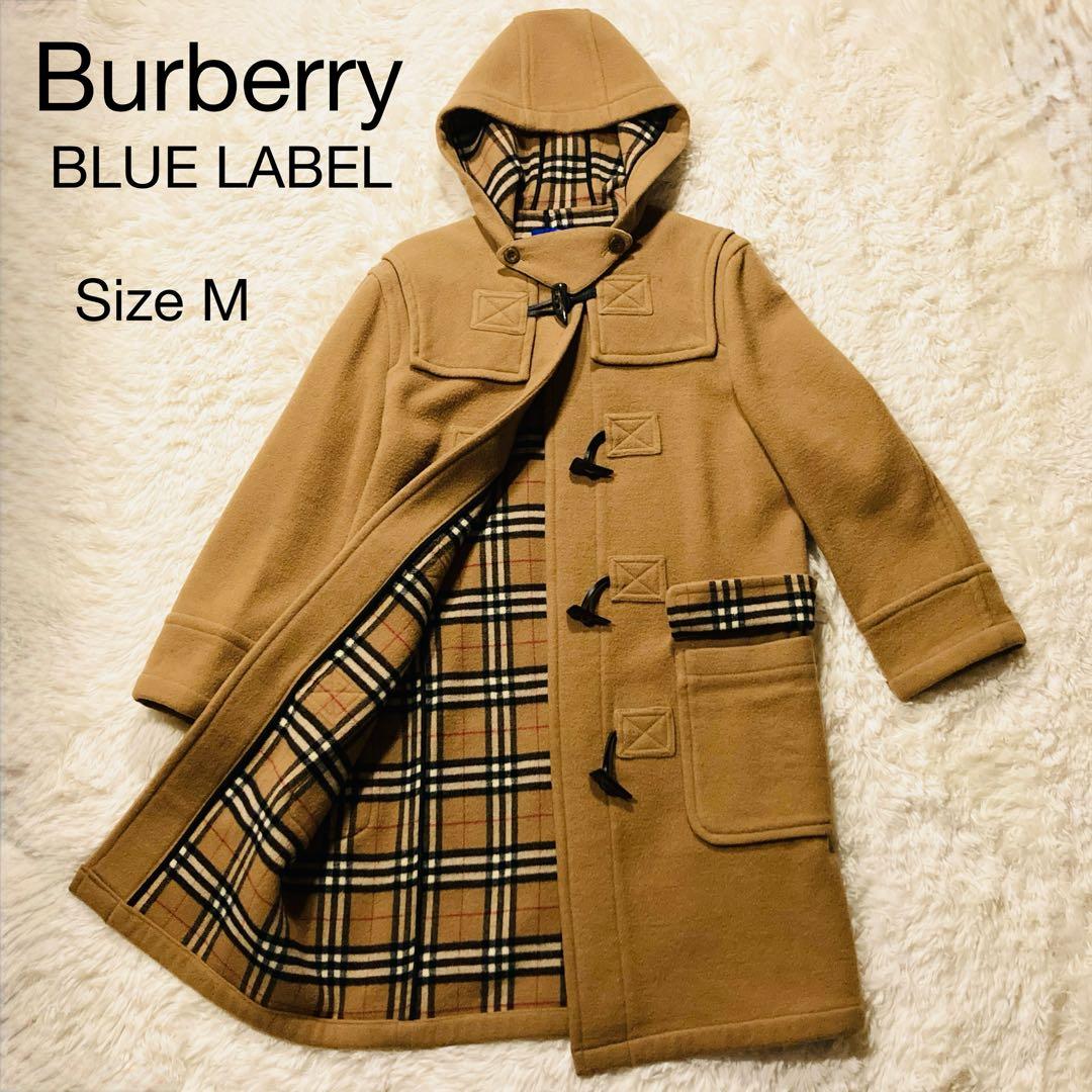 希少★ Burberry バーバリー ダッフルコート ノバチェック キャメル M バーバリーロンドン 160 ダッフルコート キャメル ノバチェック