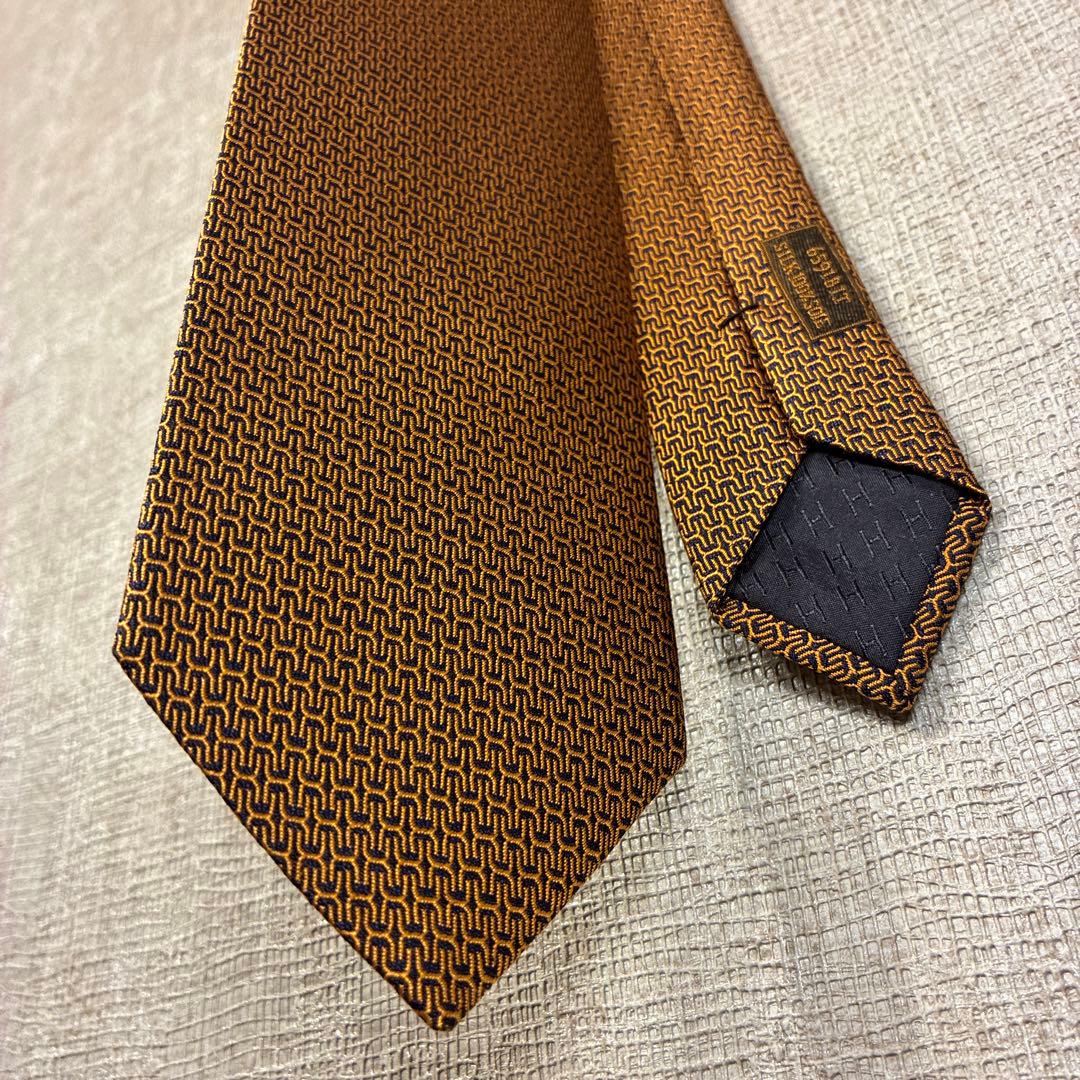 エルメス シルク100% ネクタイ HERMÈS ジャガード織 H柄 - メルカリ