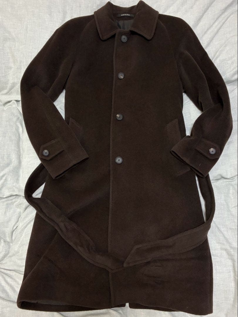 【タリアトーレ】アルパカ ステンカラーコート ベルト付き タリアトーレ】アルパカ ステンカラーコート ベルト付き