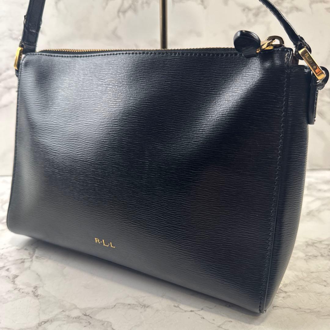 RALPH LAUREN ラルフローレン 本革 レザー ミニショルダーバッグ 黒 LAUREN RALPH LAUREN（ローレン ラルフローレン） ショルダーバッグ