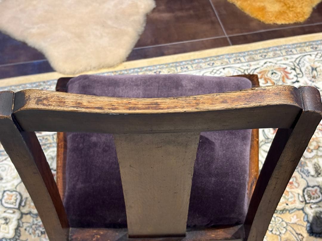 アンティークチェア ローチェア パープル ファブリック ヴィンテージ IZ