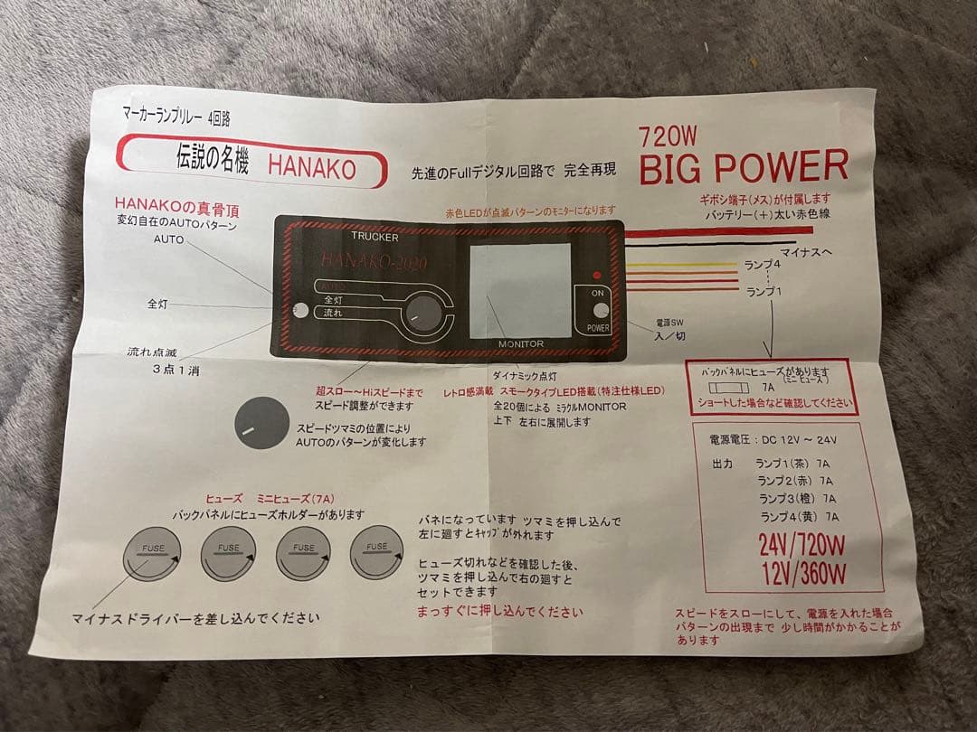 新品未使用 デコトラ HANAKO マーカーリレー機 ハナコ2020 4連