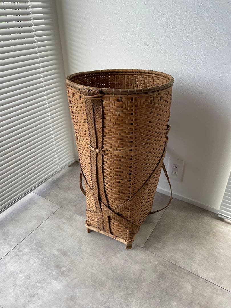 背負子　ラタン　バスケット　小物入れ　骨董品　ビンテージバスケット 籐家具 ラタン製 収納ボックス バスケット GK520M 爆買 : ランドマーク