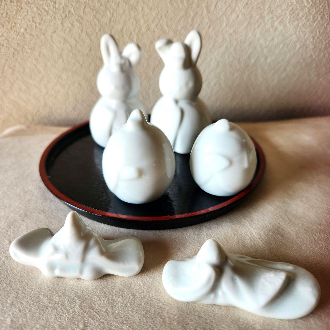 ポーセラーツ白磁うさぎお雛様他三種 - メルカリ