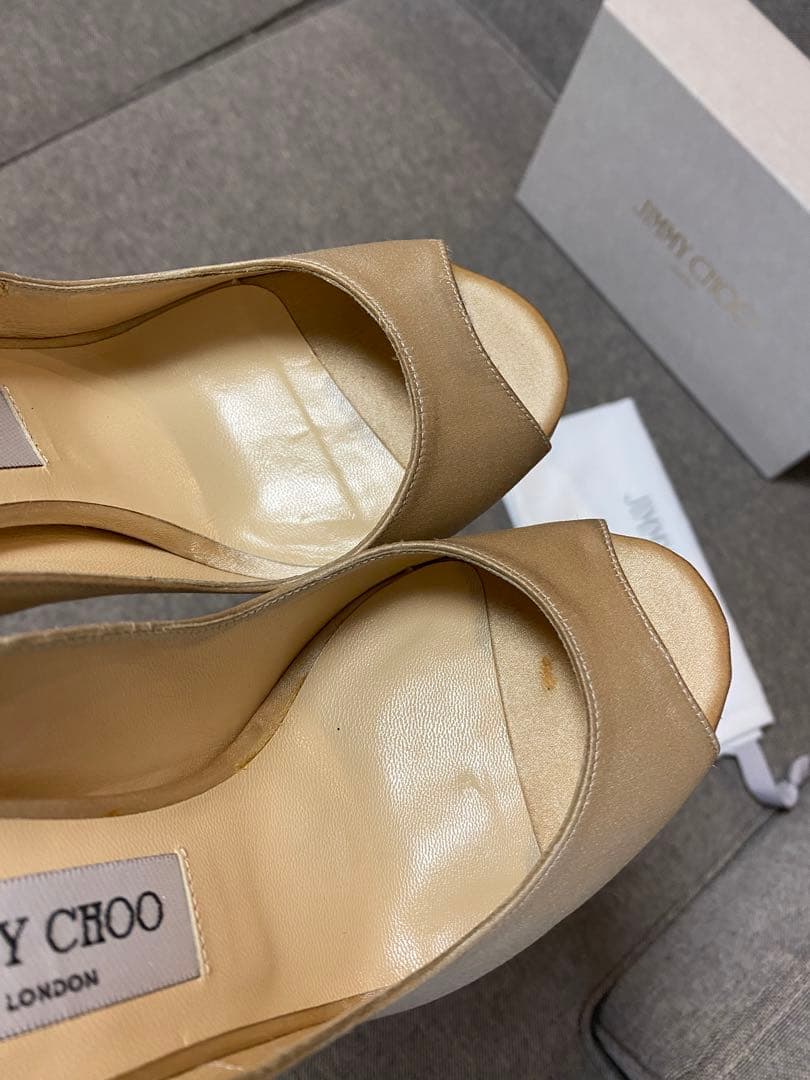 未使用品】限定 完売 JIMMY CHOO シルクサテンビジューパンプス 37