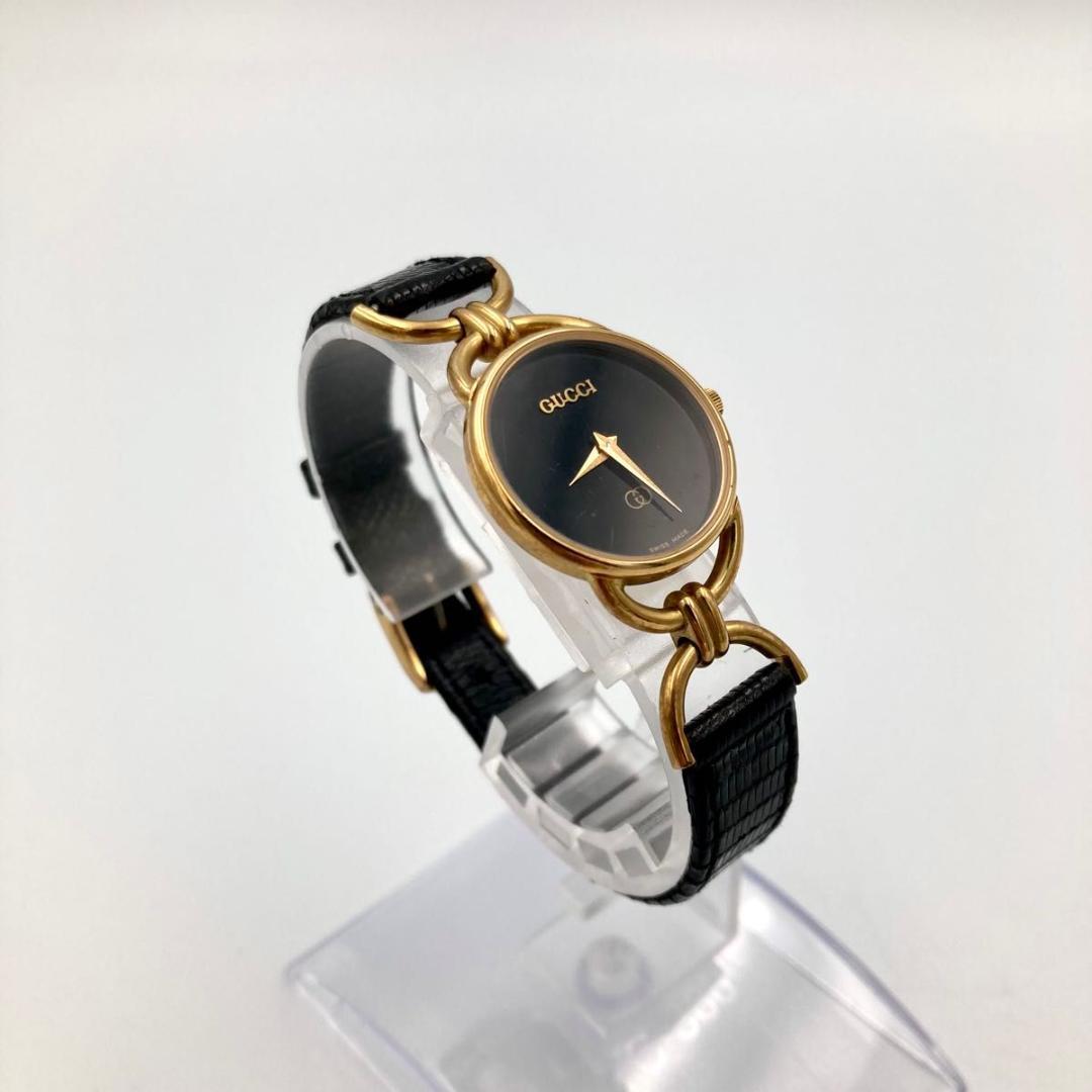 258 新品電池 GUCCI 6000L 腕時計 ブラック文字盤 純正ベルト - メルカリ