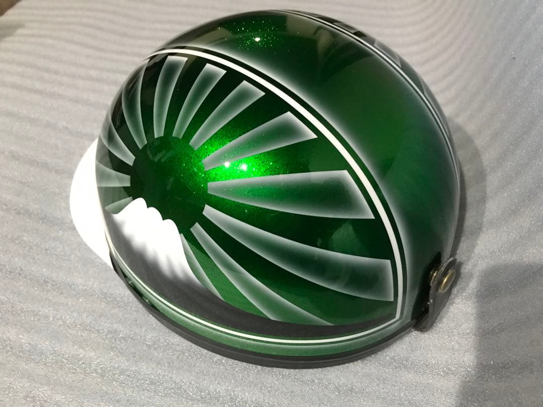 緑 富士日章 コルク半 ヘルメット 旧車會 暴走族 CBX400F アルフィン