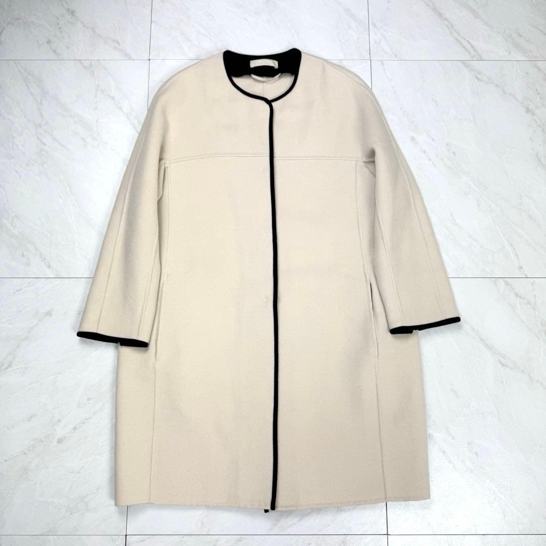 美品 S マックスマーラ クチートアマーノ パイピング ノーカラー