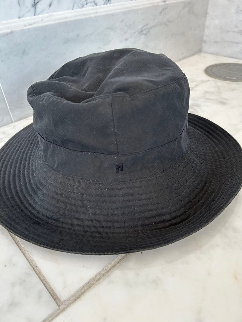 M1207様HERMES ブラック ロゴ付きアウトドアハット 57 M1207様HERMES ブラック ロゴ付きアウトドアハット 57