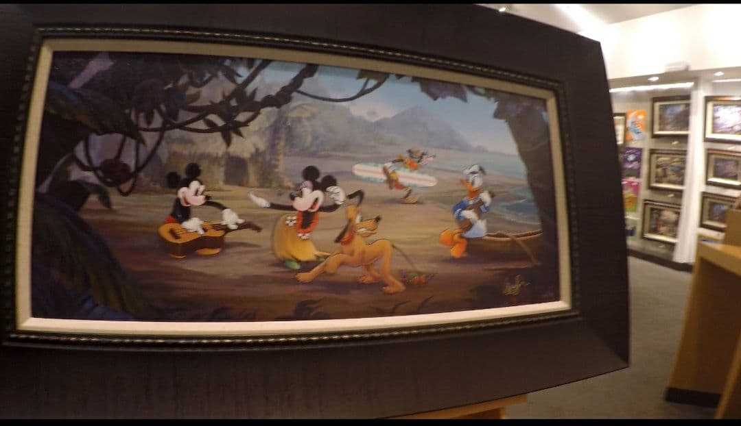 最終値下げディズニーハワイアンホリデー絵画ディズニー公認画家