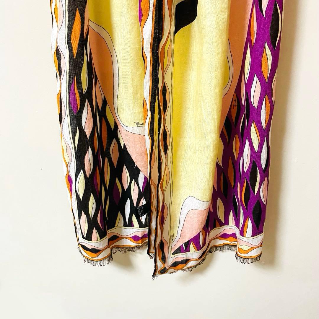 極美品✨ エミリオプッチ EMILIO PUCCI ストール リネン混 プッチ柄