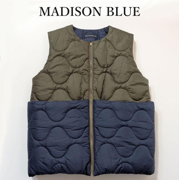 マディソン ブルー MADISON BLUE ダウンベスト ネイビー×オリーブ DOWN VEST FEATHER VELVET | JACKET | MADISONBLUE