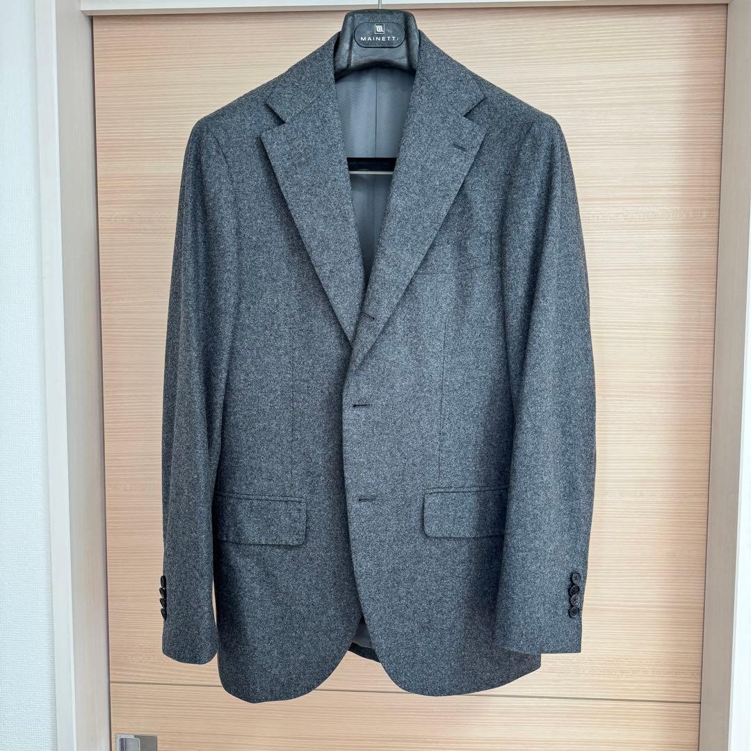 極美品】ブリッラペルイルグストグレー フランネルスーツ ゼニア