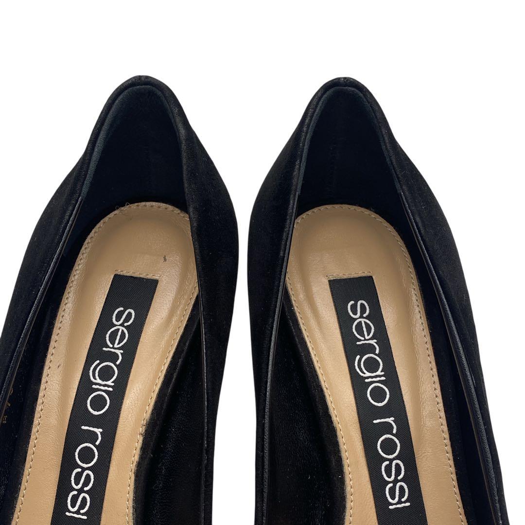 【美品】 セルジオロッシ sr1 パンプス スウェード ブラック 22.5cm
