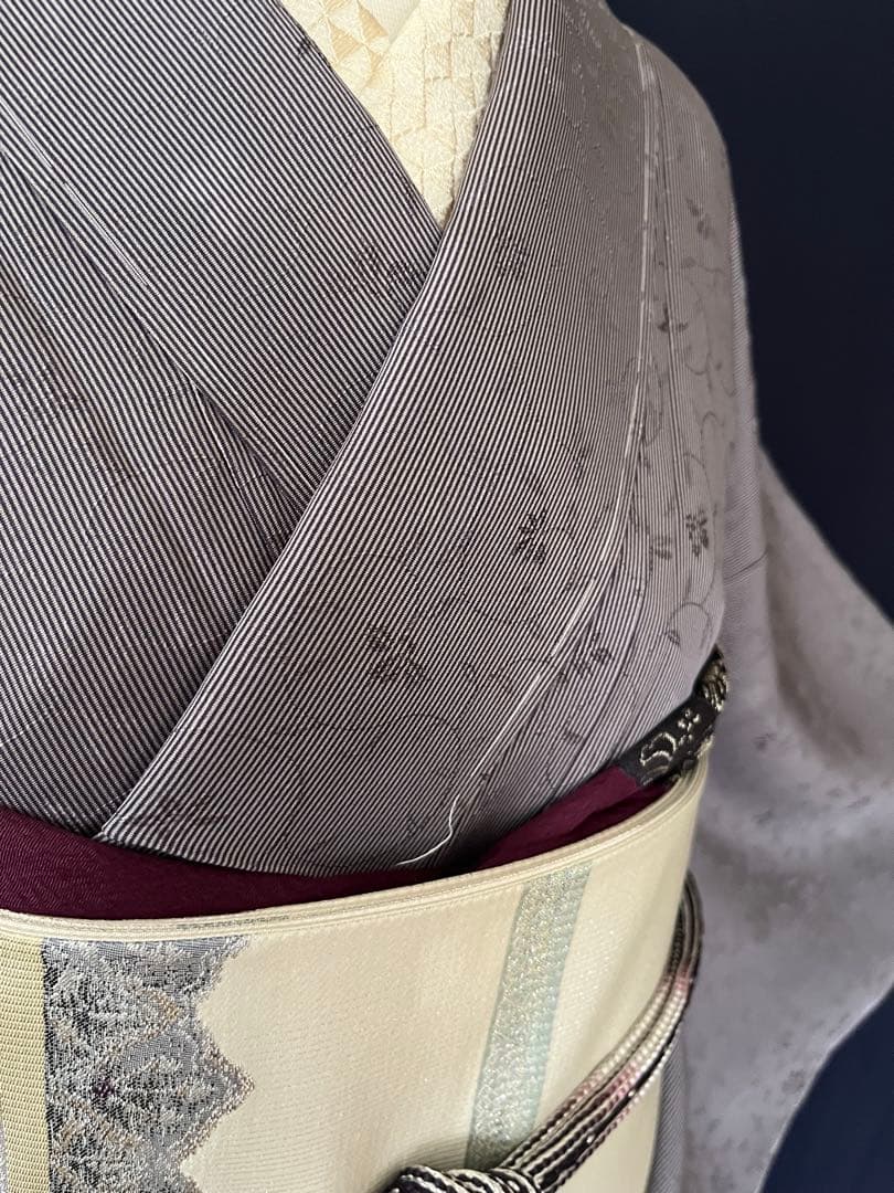 小紋お召】お直し承りました 小花柄のお召 ※日本の絹シリーズ しつけ付