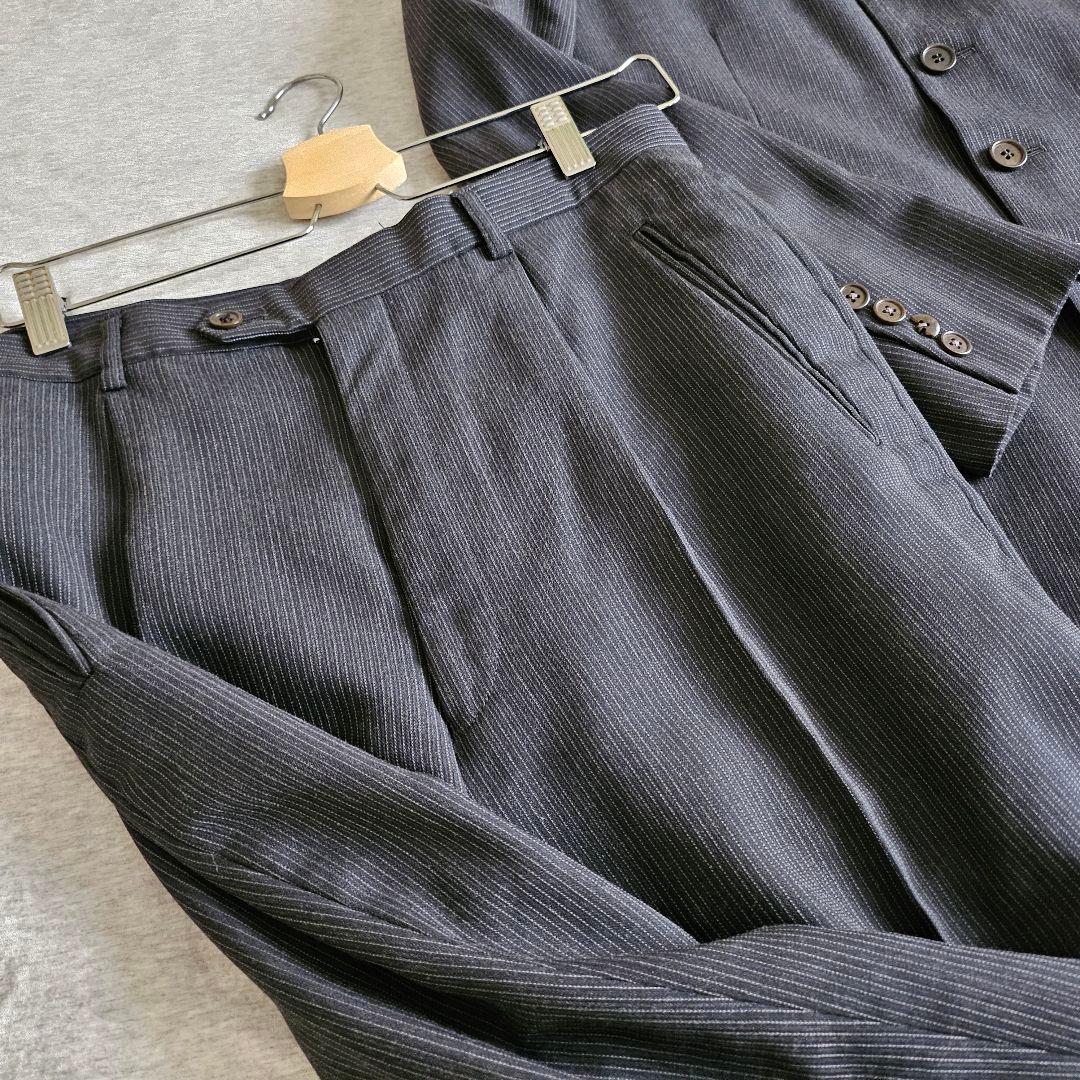 ポールスミス スーツ 上下セットアップ Lサイズ ストライプ 4ボタン