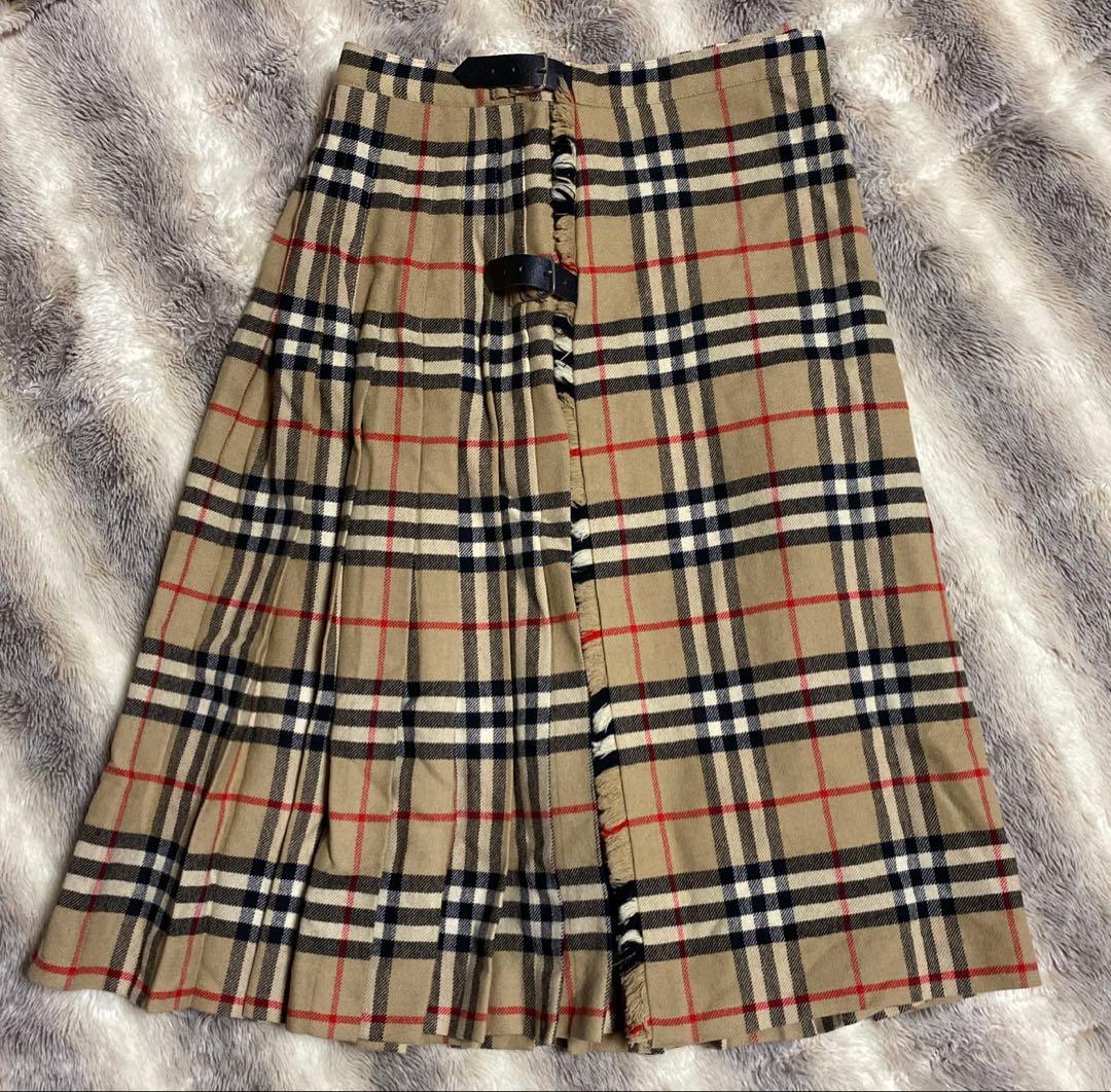 BURBERRY LONDON ノバチェックスカート ラップスカート UK8 BURBERRY LONDON(バーバリーロンドン) ノヴァチェック ラップ スカート