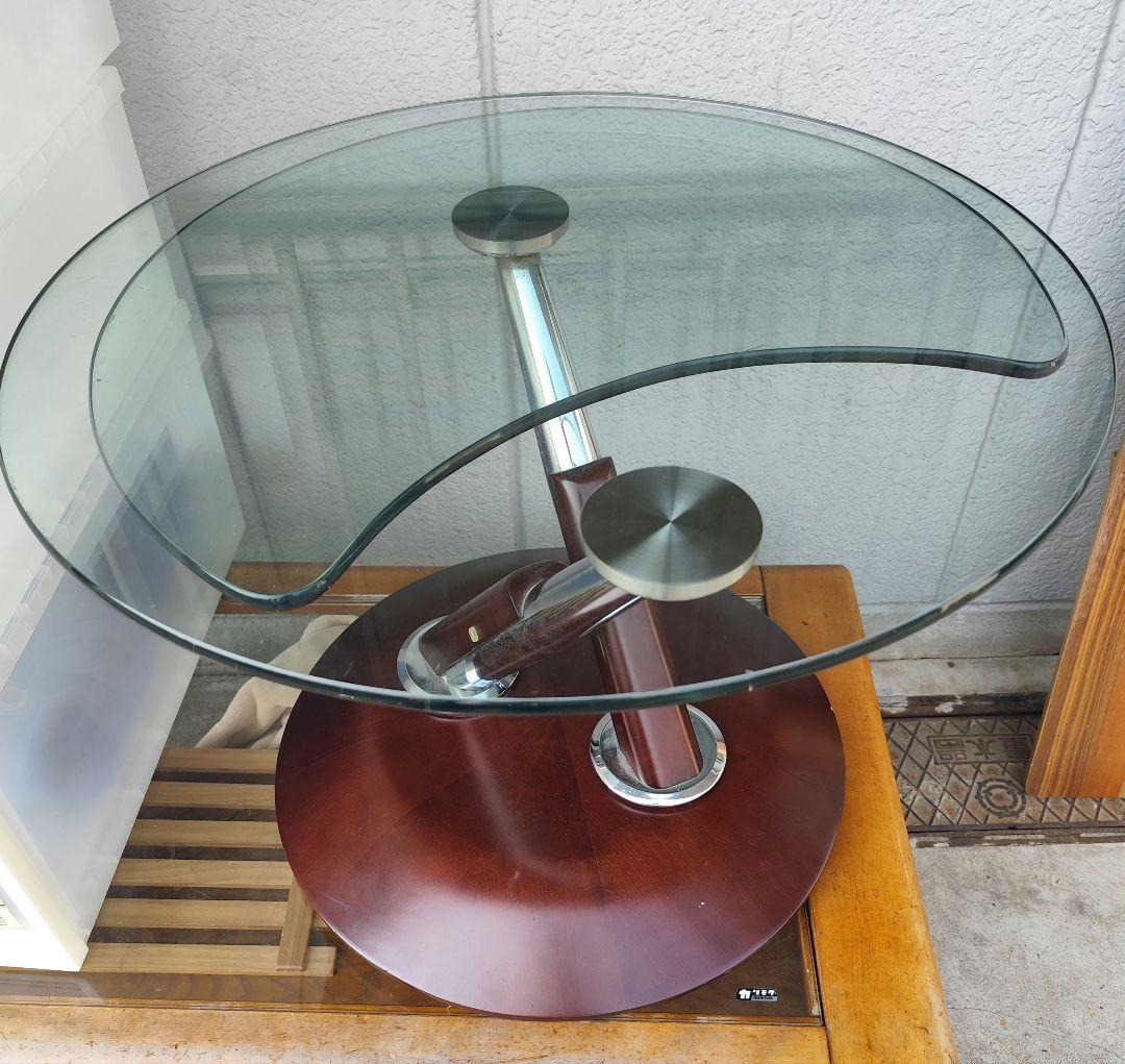 Masu　ロナルドシュミット　可動式円形ガラステーブル RonaldSchmitt】ロナルドシュミット IDC大塚家具 GEMINI ジェミニ