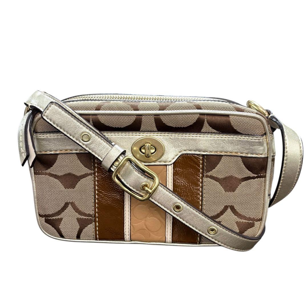 Coach コーチ ショルダーバッグ ターンロック パッチワーク