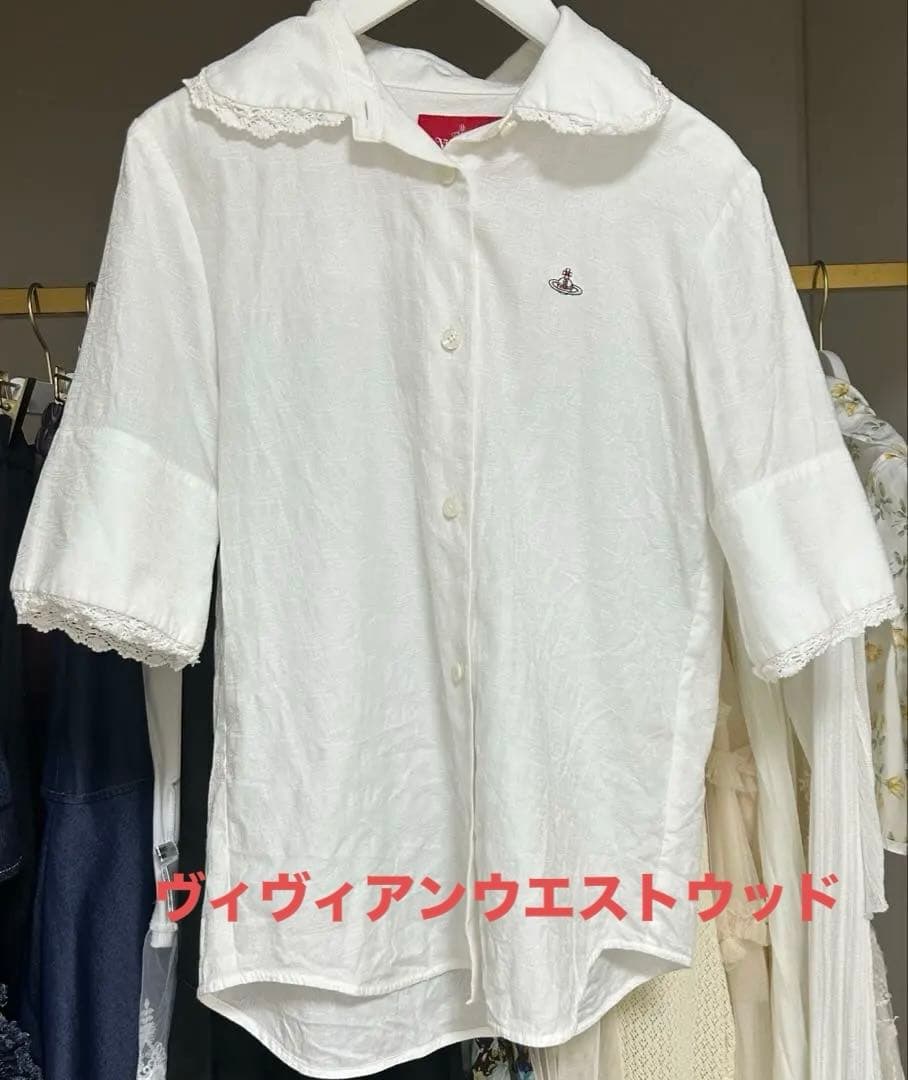 ヴィヴィアンウエストウッド red label レース　 オーブ柄 ブラウス VIVIENNE WESTWOOD RED LABEL / ヴィヴィアンウエストウッドレッド