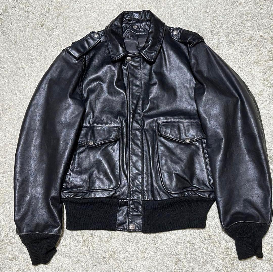 Schott A-2 レザージャケット 【サイズ40】 Vintage Schott A-2 Flight Jacket, size 40 – Thurston Bros Rough