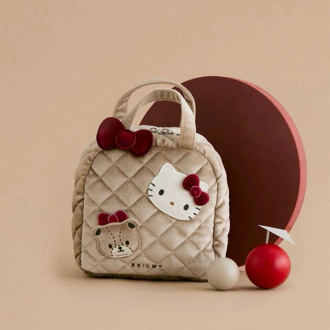 ブリルミー キティちゃん刺繍ポーチ ベージュ 追記 タイニーチャムもきた！HELLO KITTY × BRILMY♥美味しかった激安