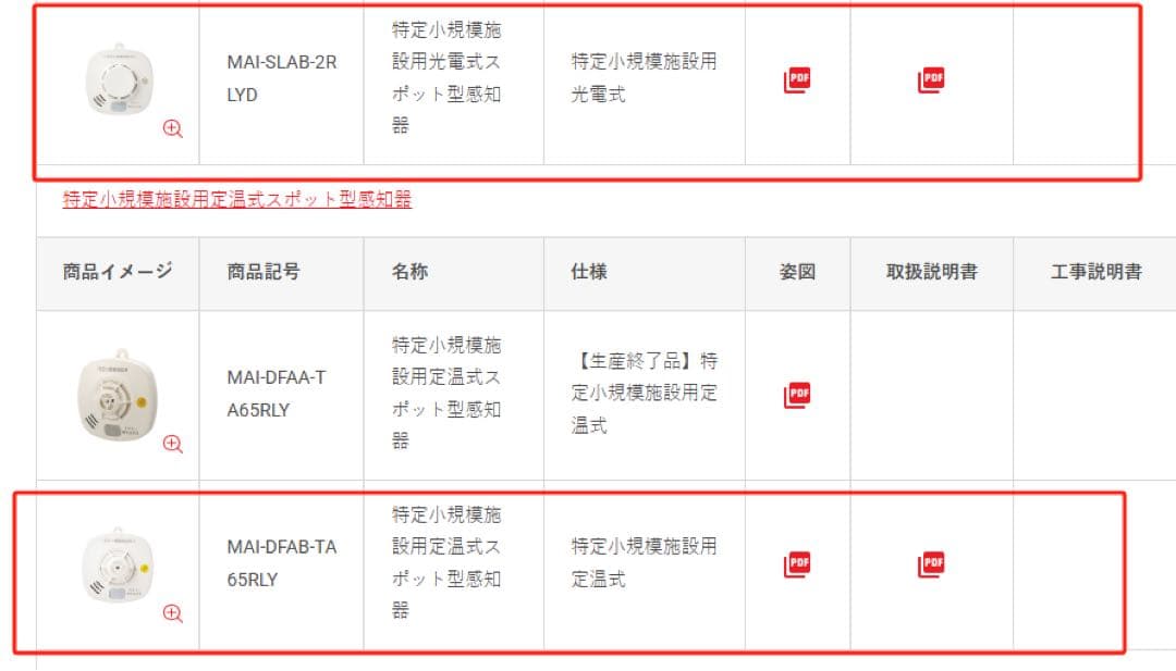 煙感知器 MA1-DFAB-TA 65RLYとMAI-SLAB-2LYD - メルカリ
