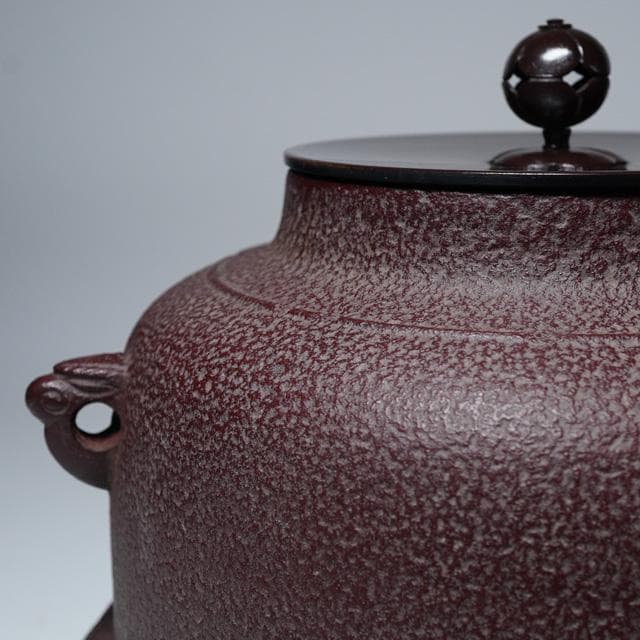 高橋敬典真形羽付釜共箱釜鐶付風炉用茶道具茶の湯