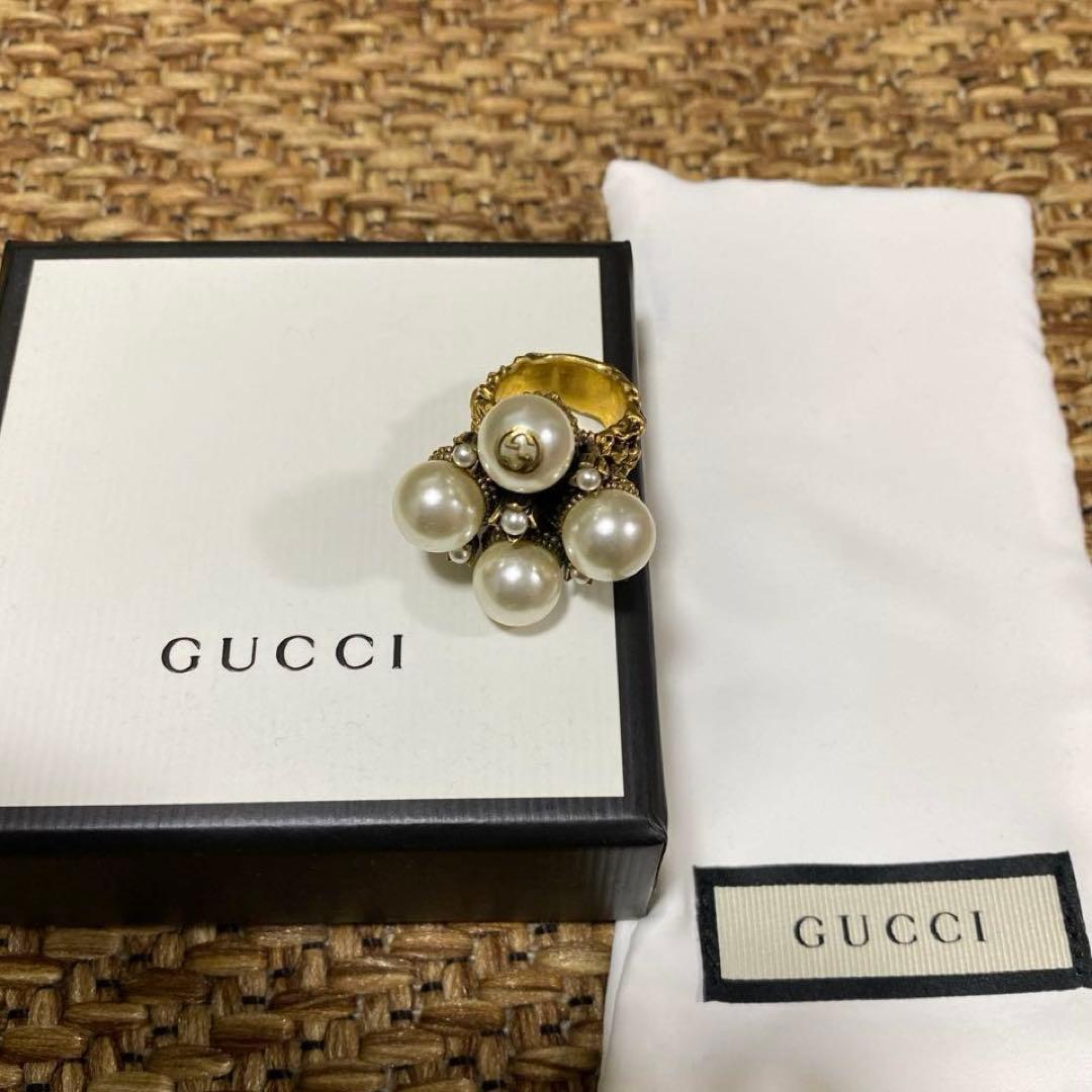 希少　gucci パールリング 11.5号【GUCCI/グッチ】 ライオンヘッド 真珠/パール リング・指輪 GP