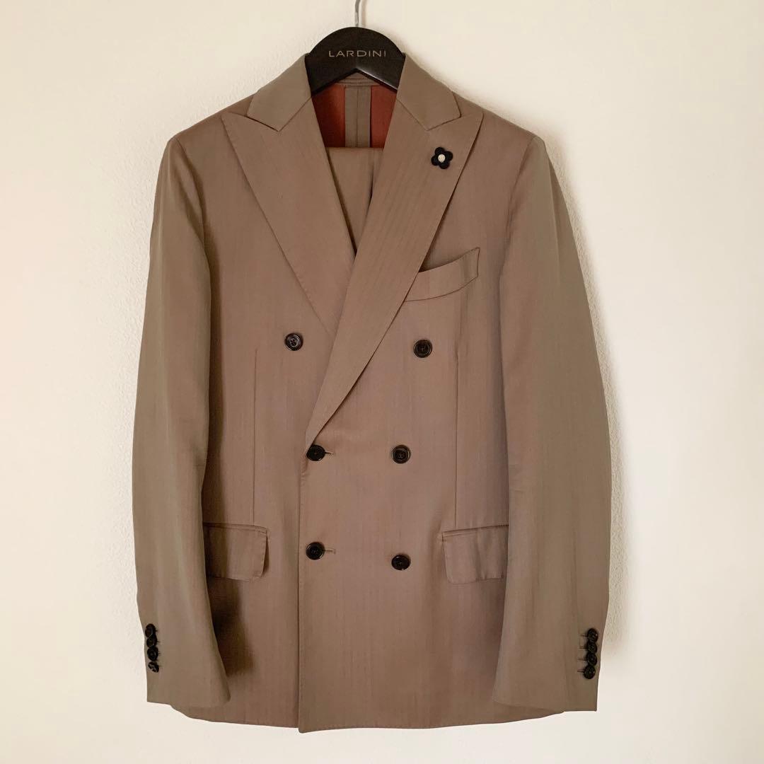 LARDINI ダブルスーツ JI811AQ ソラーロ ウール ベージュ 46 ウールコットン 3Bシングルスーツ｜LARDINI（ラルディーニ）｜TOKYOlife