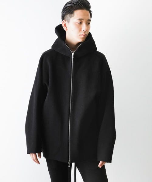 ATTACHMENT カシミア混ダブルフェイスビーバーフーデッドコート - メルカリ
